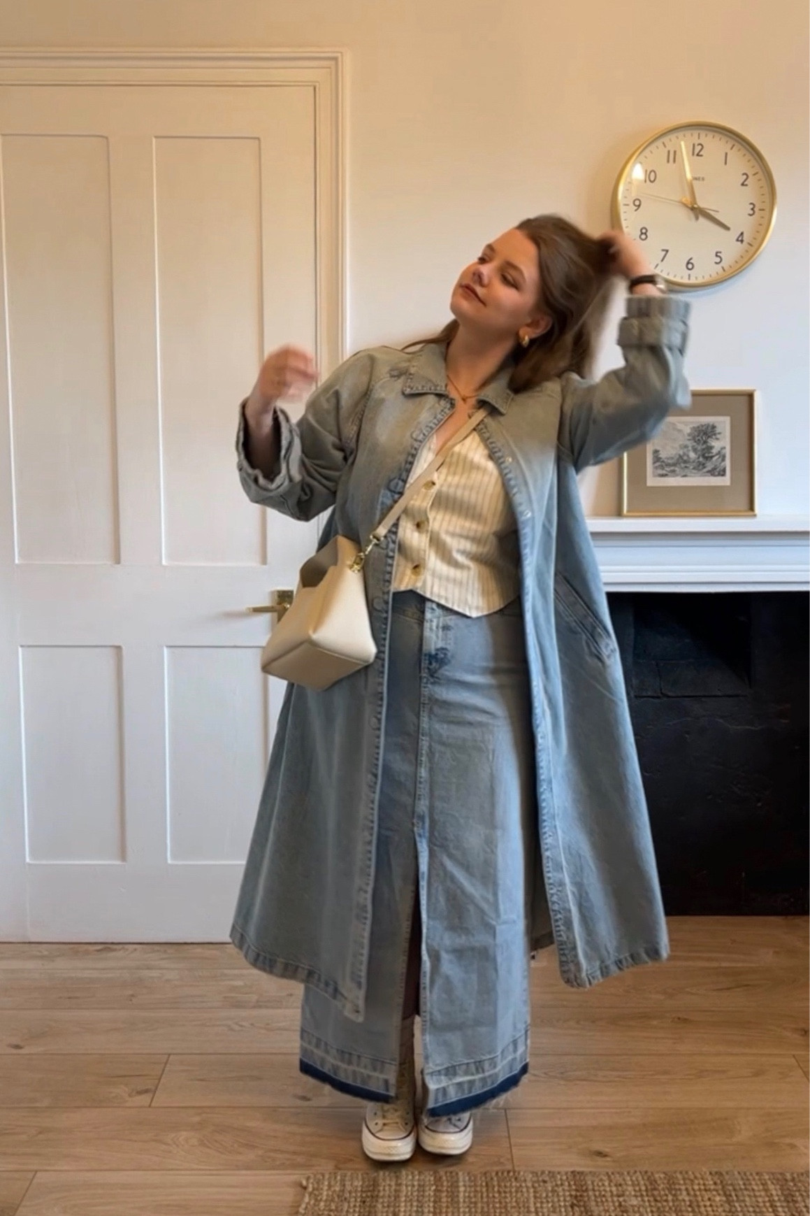 Denim on denim 

Coat is old from Zara (I will try and find a good alternative) and skirt is old from mango, they have an almost identical skirt which I have linked below👇🏻 

#LTKSeasonal #LTKmidsize #LTKstyletip