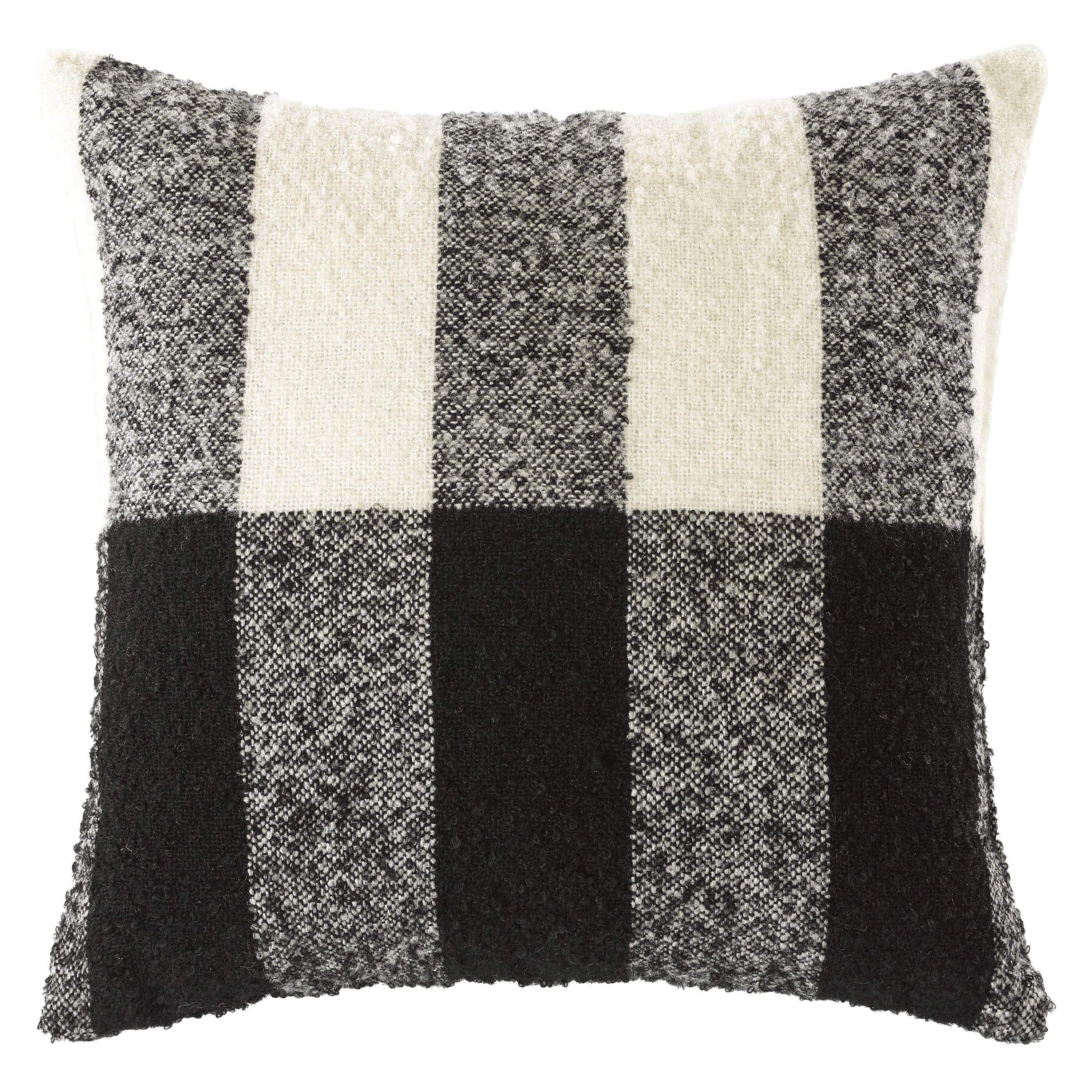 Mainstays 18"x18" Black and White Plaid Decorative Throw Pillow | Walmart (US)