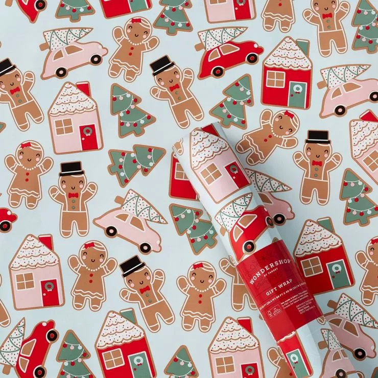 Gingerbread Christmas Wrapping Paper, Gingerbread Gift, Fun Gift Wrap