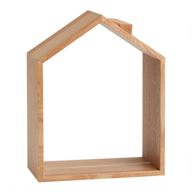 Natural Wood House Shaped Shelf | World Market
