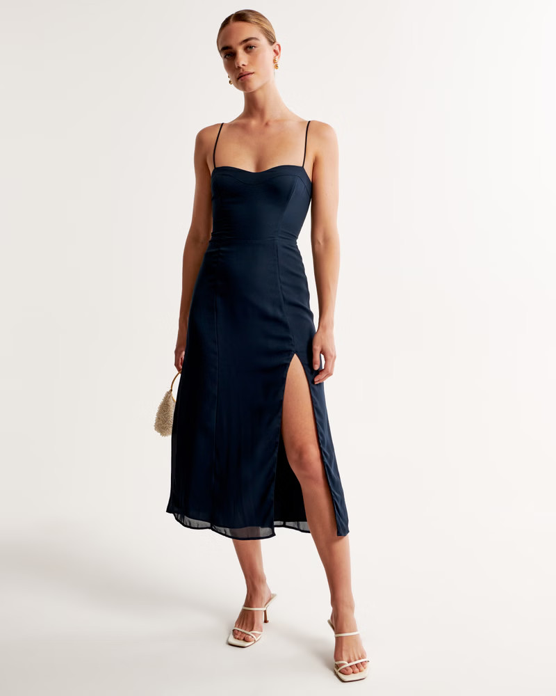 The A&F Camille Midi Dress | Abercrombie & Fitch (US)