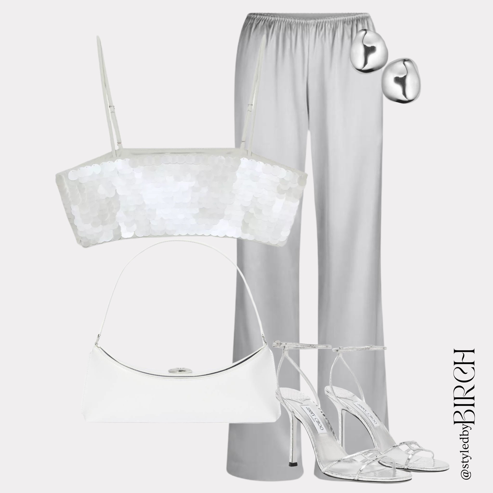 I know this is my normal look but I cannot help myself when it comes to a party outfit 🪩

All silver everything is the vibe for the holiday season, a night out or even a hen party. Those ruffle details on the crop top, the wide leg trousers and strappy heels… this is completely ready for Ibiza or the dance floor. Pure party energy.

#ootd #outfitinspo #partyoutfit #holidayseason #silveraesthetic

Tags 🏷️
White ruffle bandeau crop top, silver wide leg trousers, silver strappy heels, silver hobo shoulder bag, silver disc earrings

#LTKfestival #LTKeurope #LTKpartywear