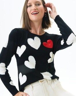 Fuzzy Hearts Pullover Sweater | Chico's