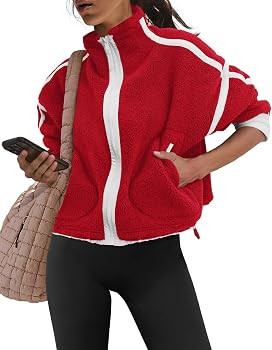 Aisongyuan Womens Sherpa Fleece Jacket Zip Up Fuzzy Casual Oversized sweatshirts with Pockets Fal... | Amazon (US)