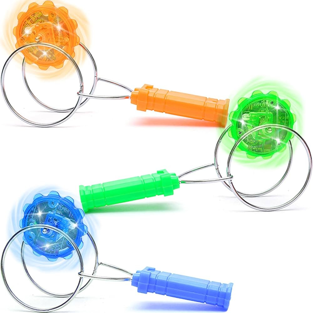 Jishi Light Up Gyro Wheel 3-Pack Glow Retro Magic Rail Twirler Toys, Kids Magnetic Yoyo Sensory F... | Amazon (US)