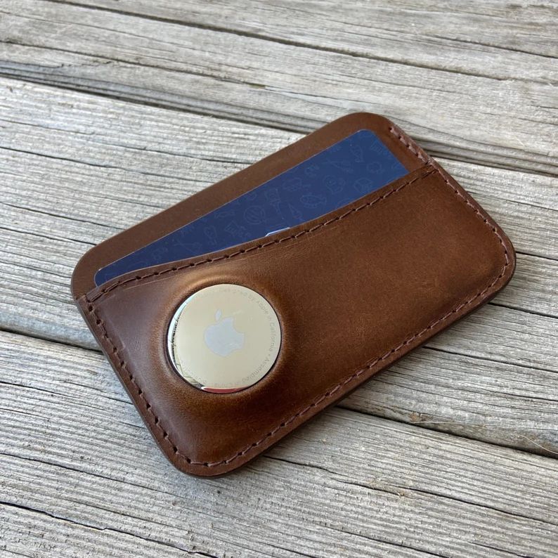 Leather Apple Airtag Wallet  Card Wallet With Pocket for - Etsy | Etsy (US)