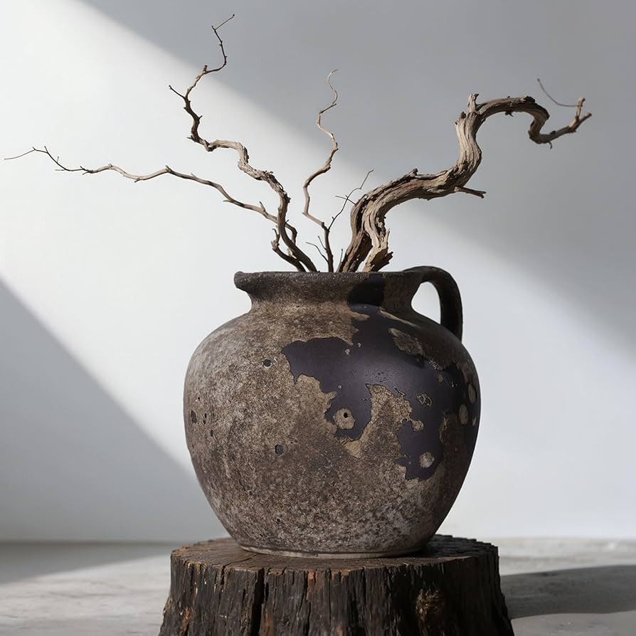 Wabi Sabi Rusty Vintage Vase, 7.9" Tall Wabi Sabi Decor Rustic Farmhouse Pottery Vase for Centerp... | Amazon (US)