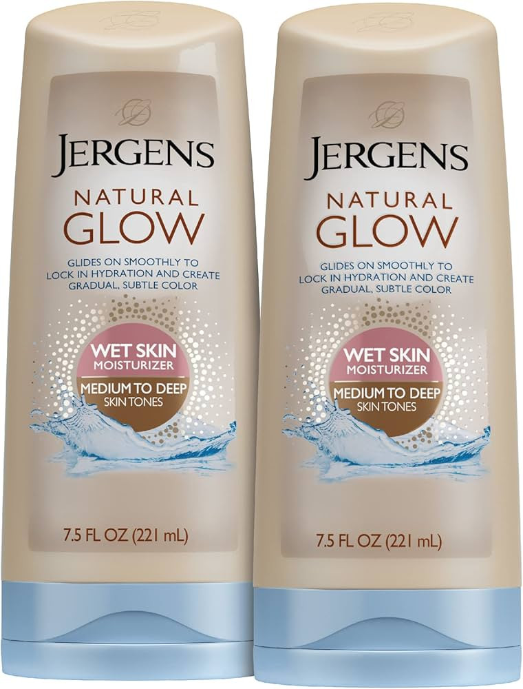 Jergens Natural Glow In-shower Lotion, Self Tanner for Medium to Deep Skin Tone, Wet Skin Lotion,... | Amazon (US)