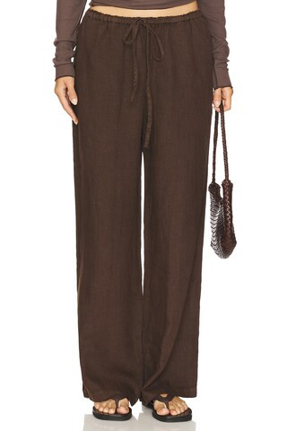 VIR VITA Delphine Linen Pant in Chestnut from Revolve.com | Revolve Clothing (Global)