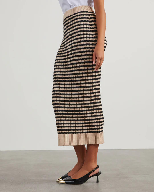 Harrison Striped Knit Midi Skirt | VICI