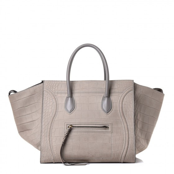 CELINE

Nubuck Crocodile Embossed Large Phantom Luggage Grey | Fashionphile