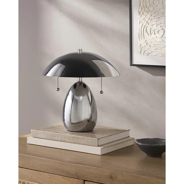 Livabliss Umberis Traditional Accent Table Lamp - 12"H x 11"W x 11"D - Silver | Bed Bath & Beyond