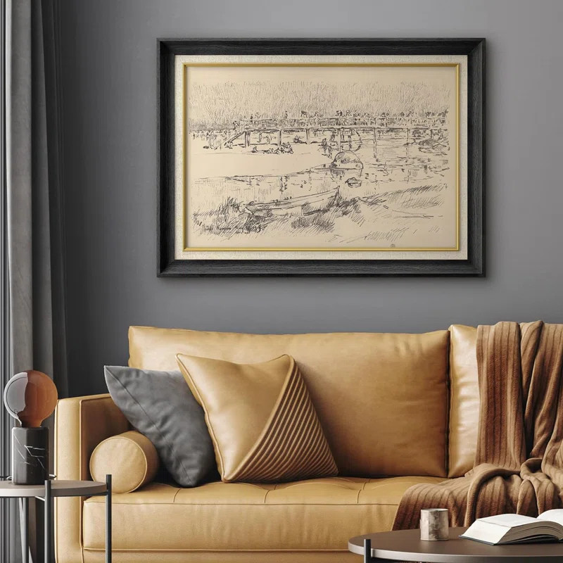 Sketch Rustic Country Landscape Framed On Paper Print | Wayfair North America