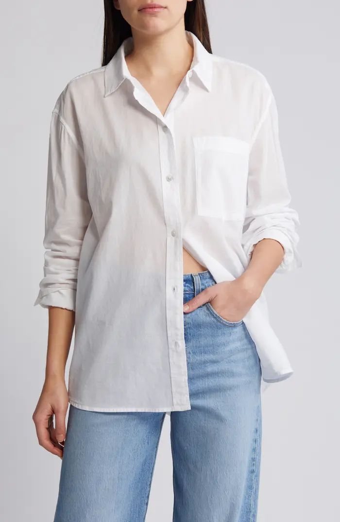 Cotton Voile Button-Up Shirt | Nordstrom