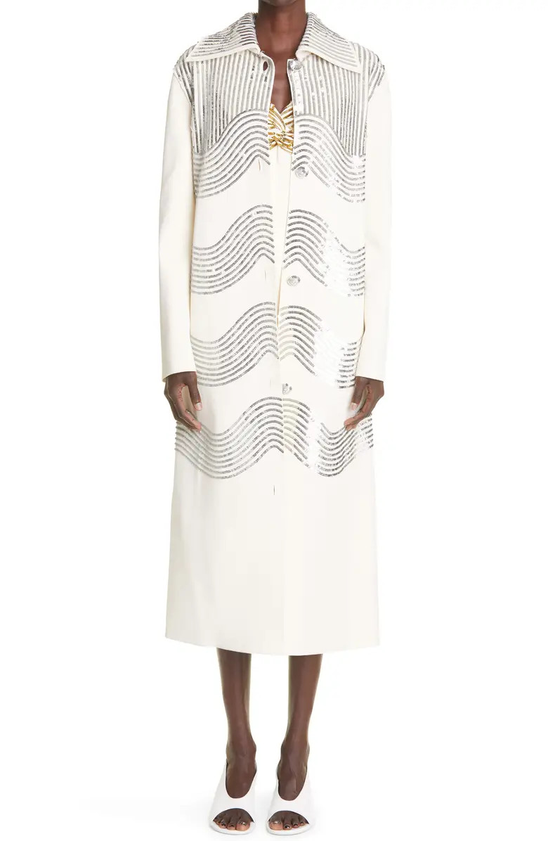 Sequin Stripe Milano Knit Coat | Nordstrom