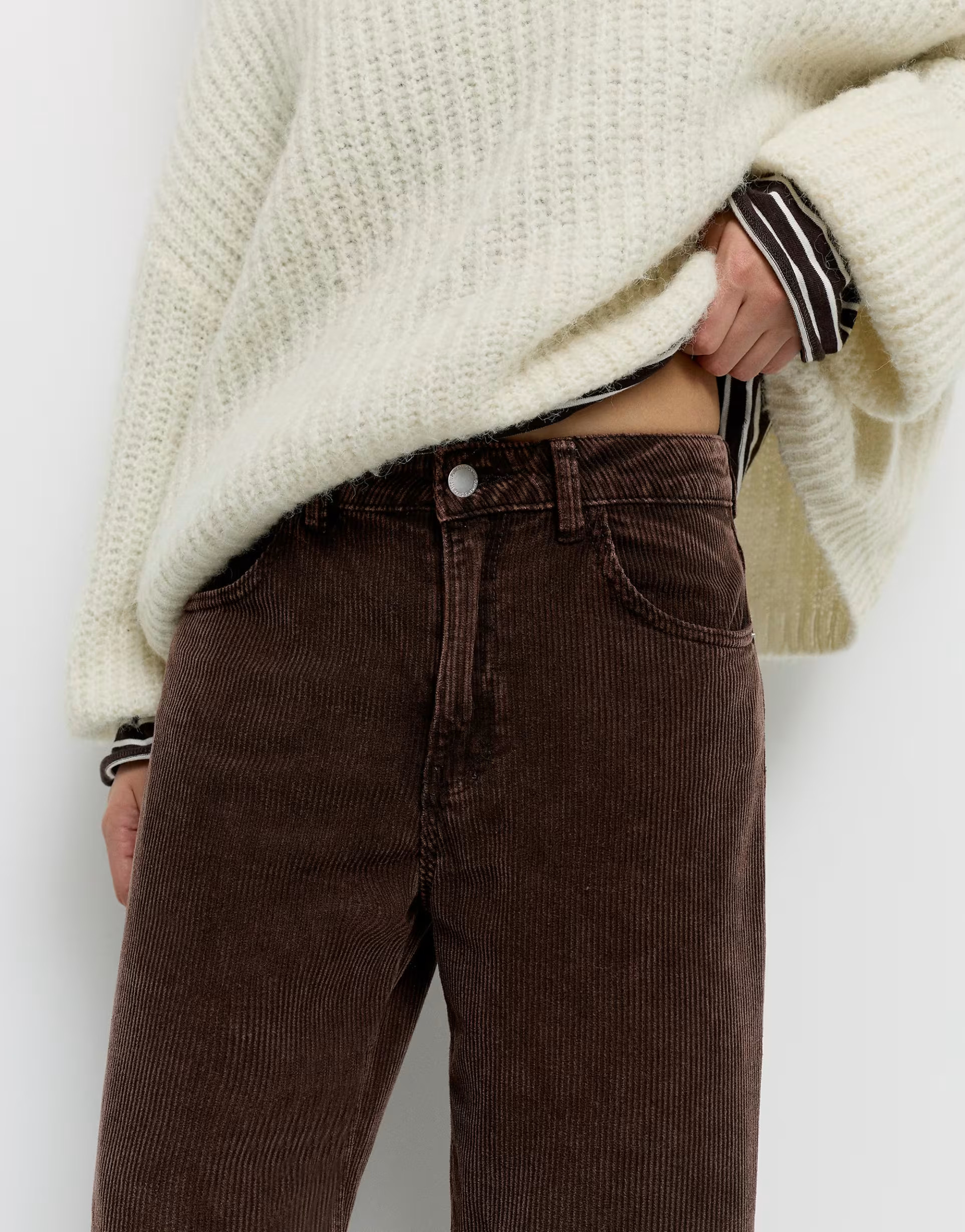 Pull&Bear Corduroy wide-leg jeans in brown | ASOS (Global)