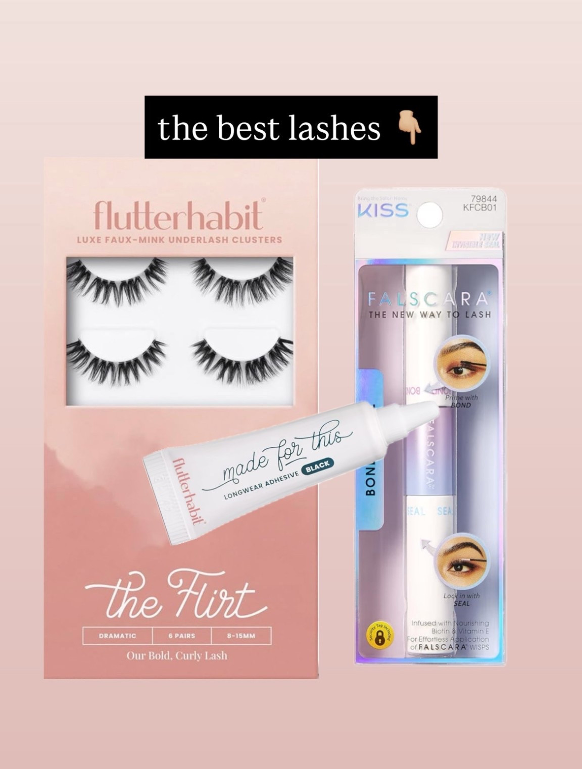 My go-to lashes that I’ve been using for years!! There’s a little bit of a learning curve but it’s so worth it! 

I use the kiss glue right on my lash and then use the flutter habit glue on the lash cluster. It makes a dynamic duo!

Beauty 

#LTKBeauty #LTKgrwm #LTKselfcare