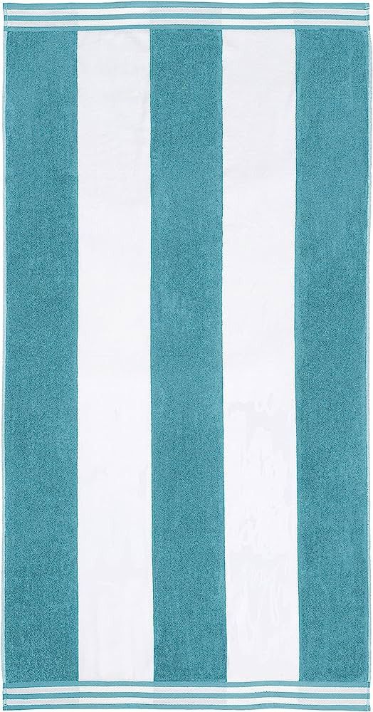 SUPERIOR 100% Oversized Striped Cotton Beach Towel Set, Basics Beach Towels for Bathroom, Dorm, B... | Amazon (US)