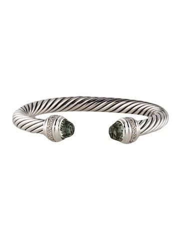 David Yurman Prasiolite and Diamond Cable Bracelet | The Real Real, Inc.