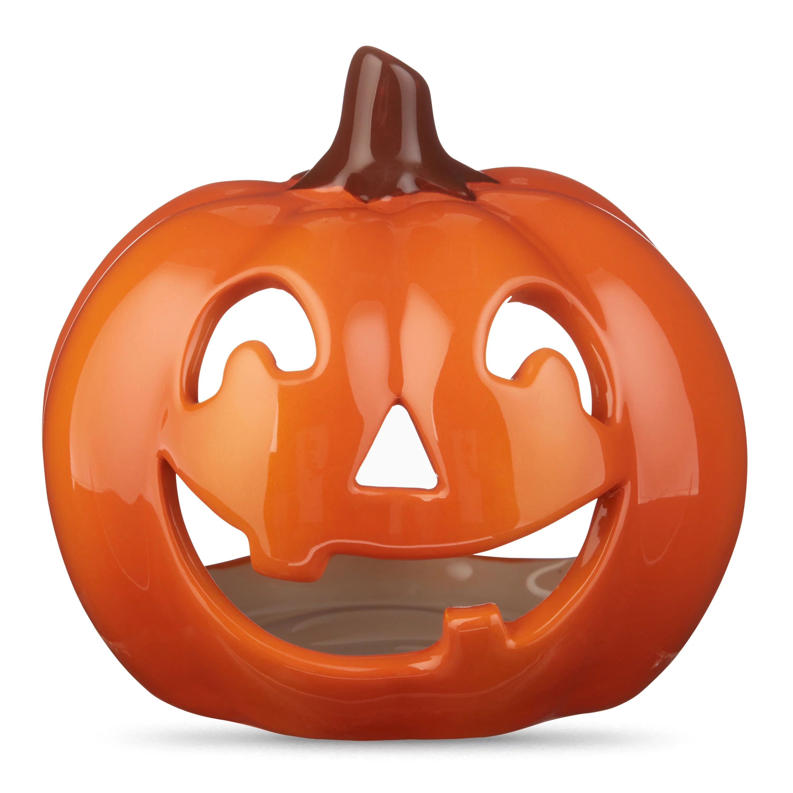 Way To Celebrate Halloween Ceramic Tealight Holder, Tealight Candle Holder,Orange Pumkin, 3.19 x ... | Walmart (US)