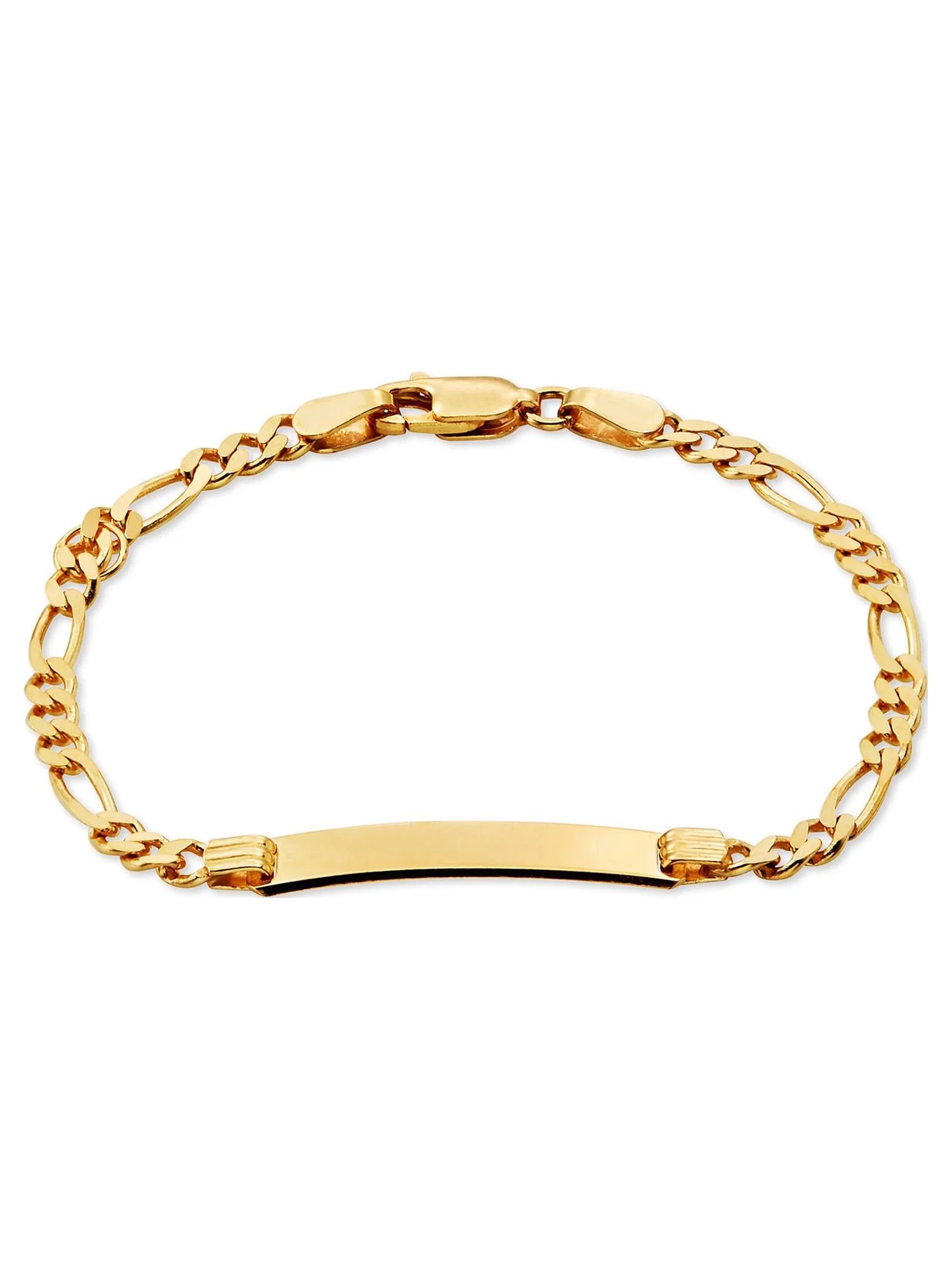 Brilliance Fine Jewelry 14K Gold Plated Sterling Silver Children's Figaro ID Bracelet, 5” +0.5... | Walmart (US)