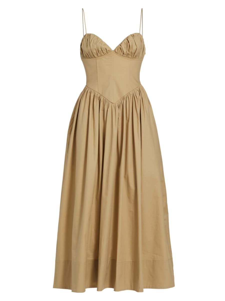 Carmine Cotton Corset Midi-Dress | Saks Fifth Avenue