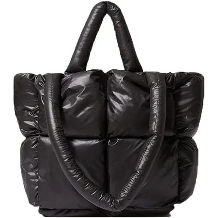 Lightweight Puffer Tote Purse Quilted Women Luxury Handbag Soft Shoulder Bag | Walmart (US)