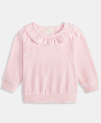 First Impressions Baby Girls Mix and Match Long-Sleeve Ruffle-Neck Velour Top, Macy's Exclusive -... | Macy's