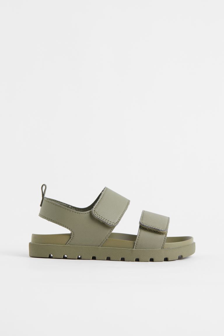 New ArrivalSandals in faux leather. Wide foot straps with hook-loop fastening and a heel strap to... | H&M (US + CA)