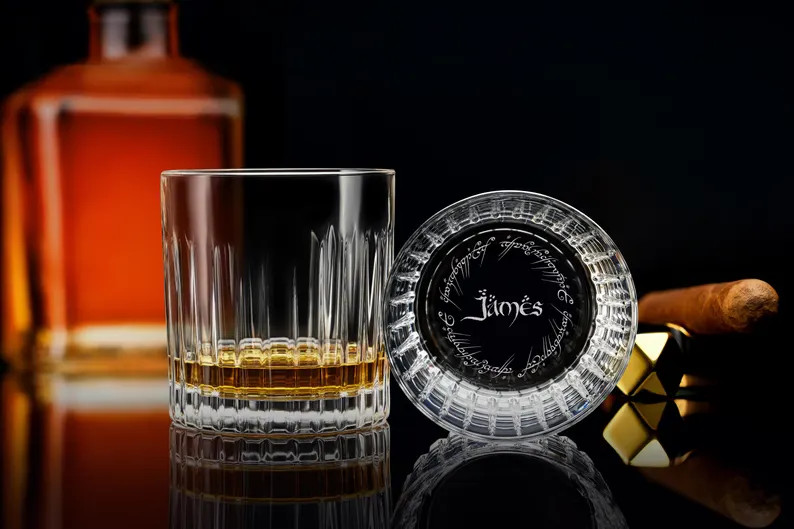 Personalized One Ring Engraved Whiskey Glass, Custom Name LOTR Gift for Dad, Husband or Boyfriend | Etsy (Global)