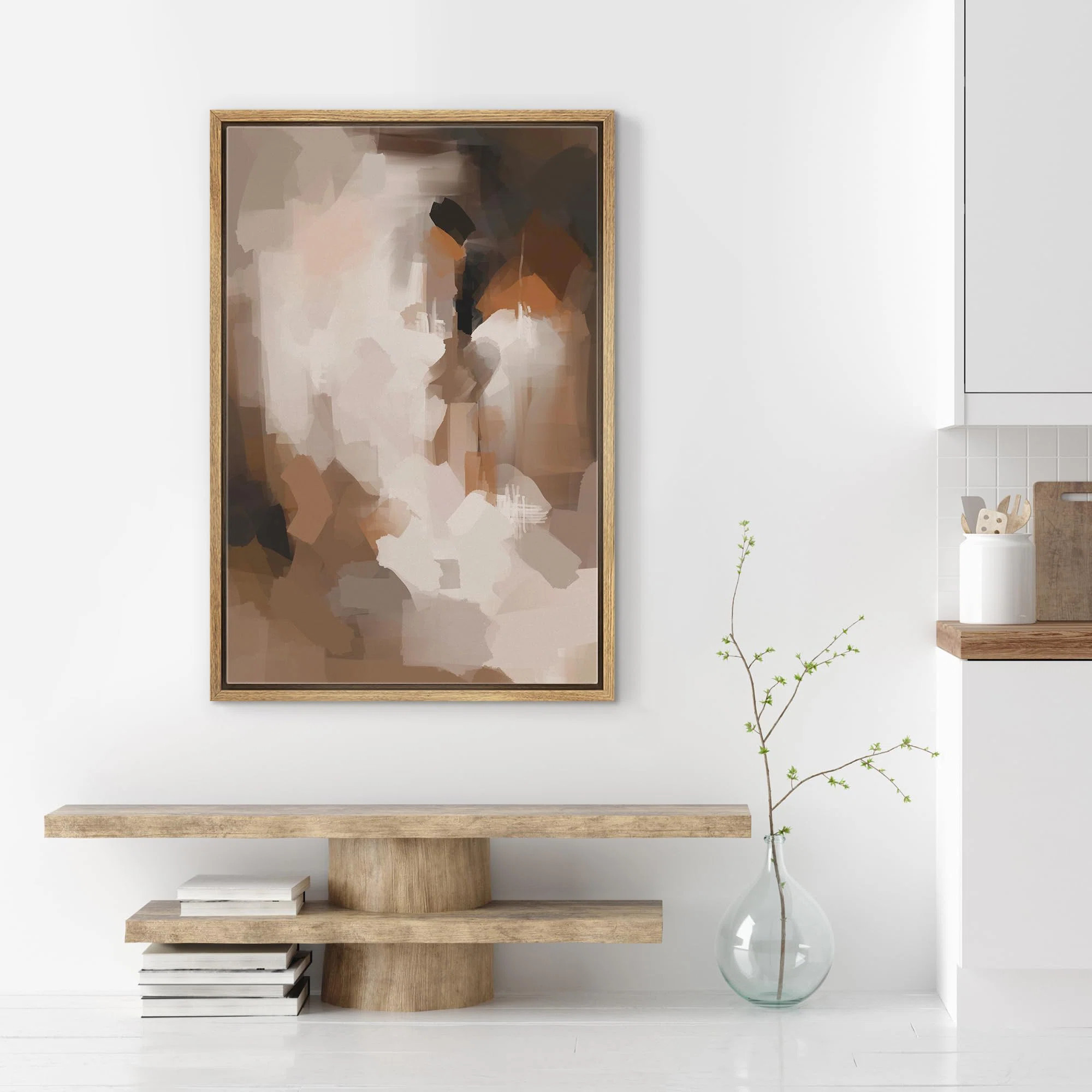 Abstract Colorful Strokes Grunge Watercolor Brown Minimalism Contemporary Nordic Neutral Wall Dec... | Wayfair North America