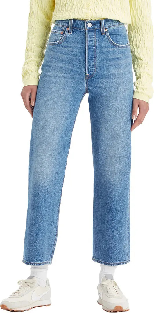 Ribcage High Waist Ankle Straight Leg Jeans | Nordstrom