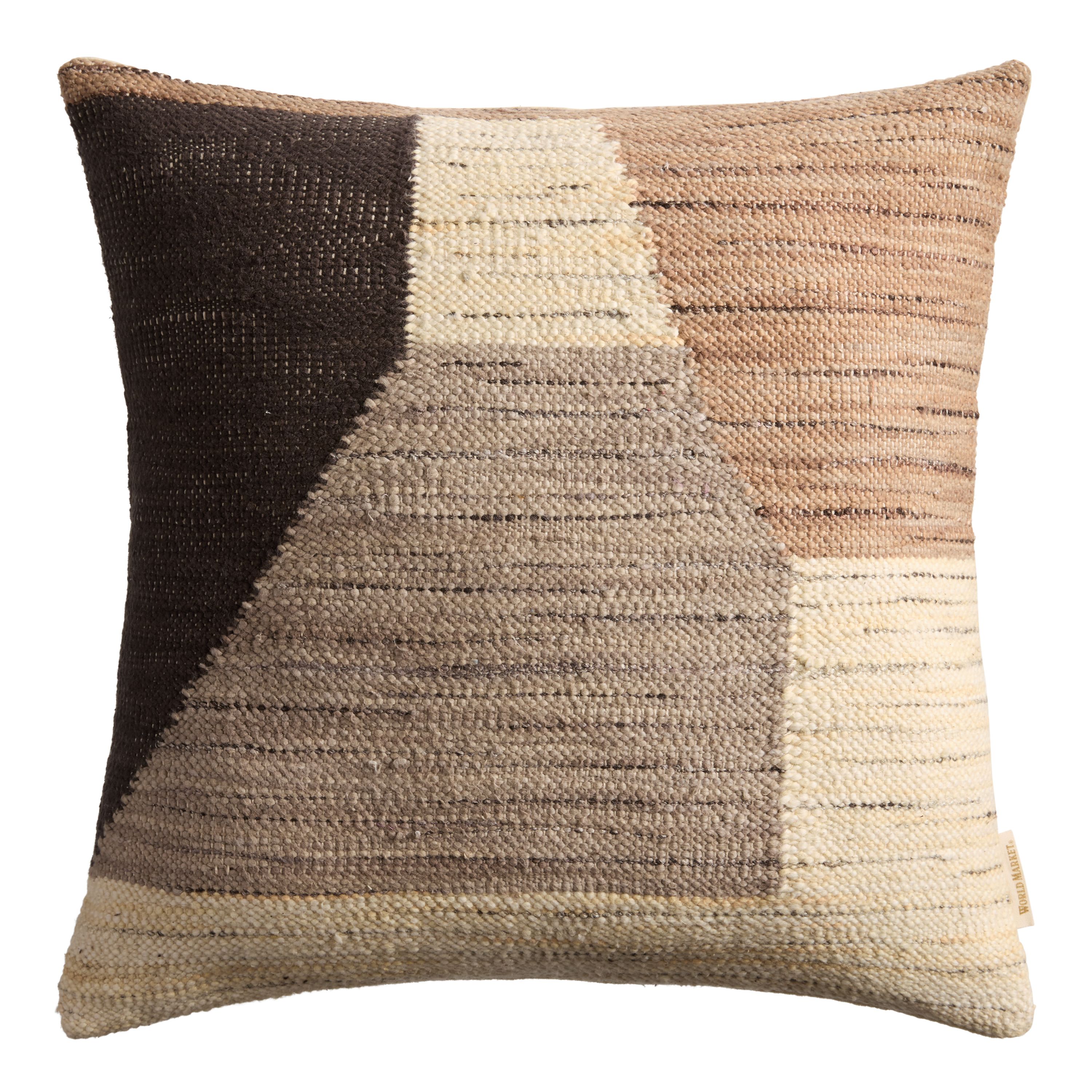 Neutral Woven Abstract Throw Pillow | World Market