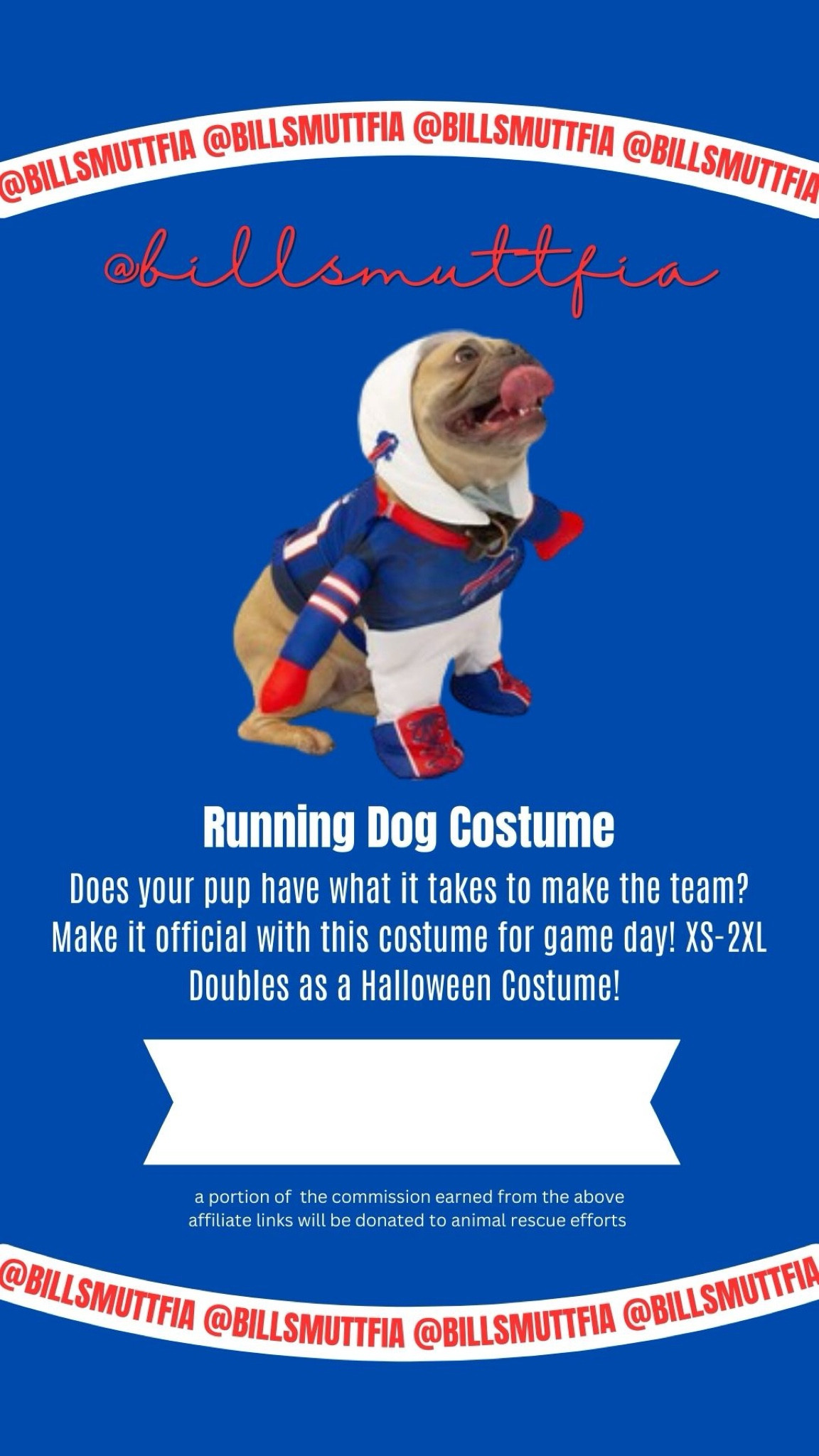 Buffalo Bills Running Dog Costume. Perfect for NFL game day festivities or for Halloween. Go Bills! 

#LTKFamily #LTKHome #LTKSeasonal