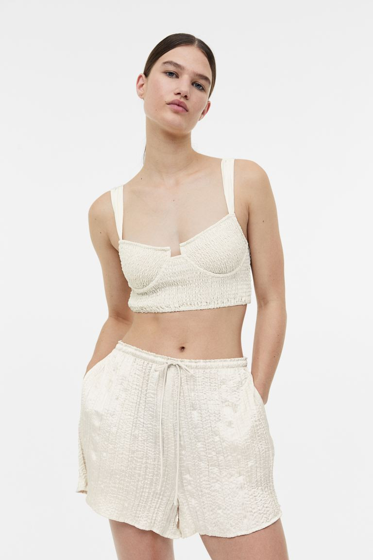 Pleated satin shorts | H&M (UK, MY, IN, SG, PH, TW, HK)