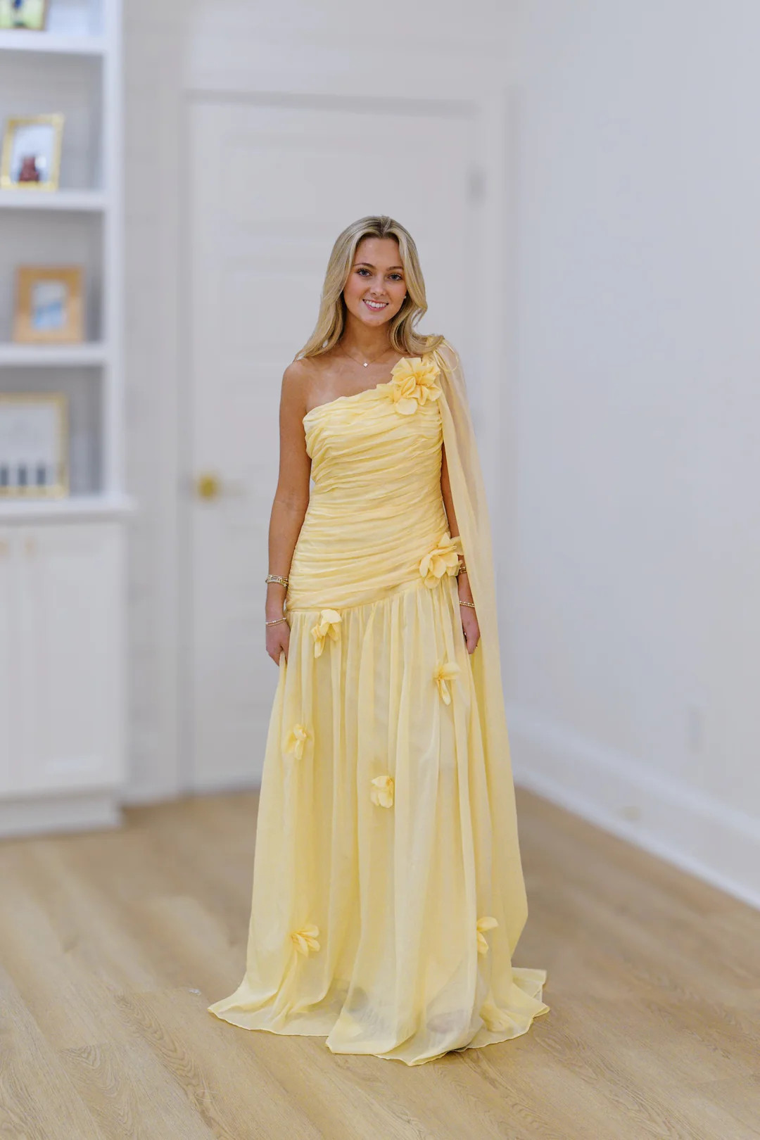 Miranda One Shoulder Maxi Dress - Butter Yellow | Fancyd Boutiqe