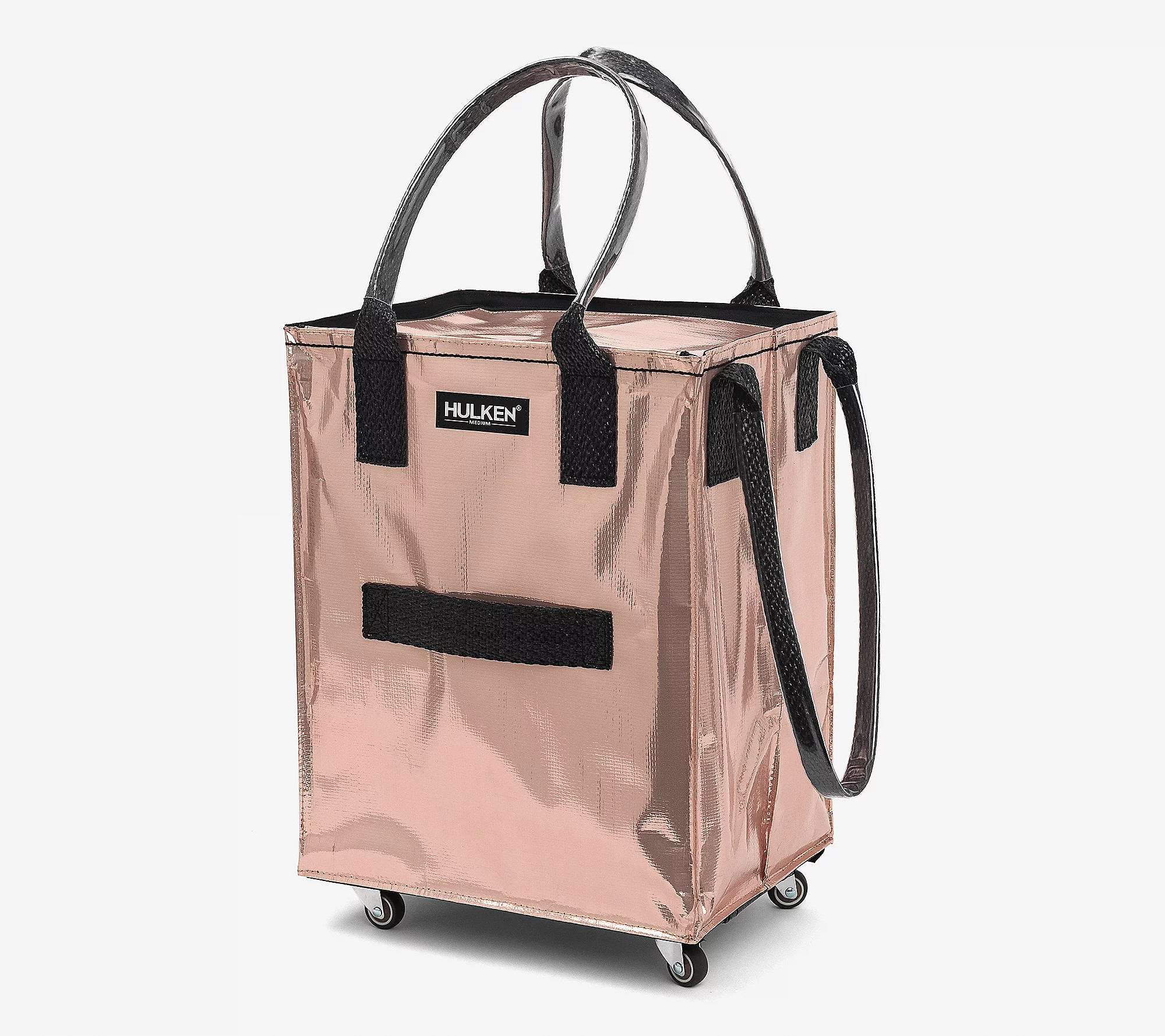 Hulken Medium Rolling Tote Bag with Zip Top & Button Closure | QVC