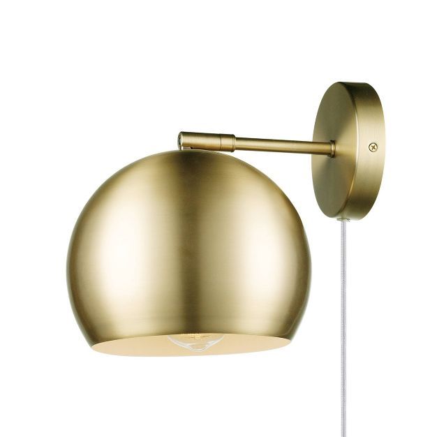 Willow 1-Light Plug-in or Hardwire Matte Brass Wall Sconce - Novogratz x Globe | Target