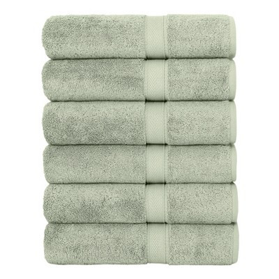 Linum Home Textiles 100% Turkish Cotton Sinemis Terry Bath Towels (Set of 6),Green,Bath Towel | Target