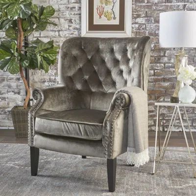 Anamaria Wingback Chair Upholstery: Gray | Wayfair North America