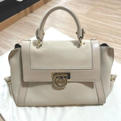 Authenticity GuaranteeSalvatore Ferragamo 2way Sofia Gancini handbag leather beige From Japan Use... | eBay US