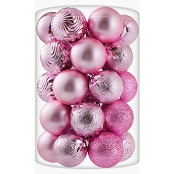 Emopeak 24Pcs Christmas Balls Ornaments for Xmas Christmas Tree - 4 Style Shatterproof Christmas ... | Amazon (US)