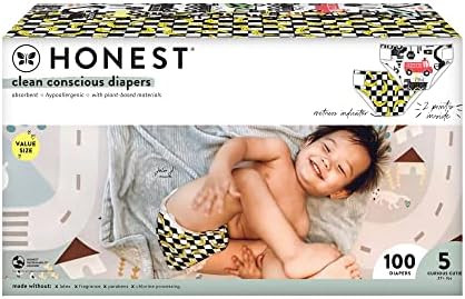 The Honest Company Clean Conscious Diapers, Big Trucks + So Bananas, Size 5, 100 Count Super Club Bo | Amazon (US)