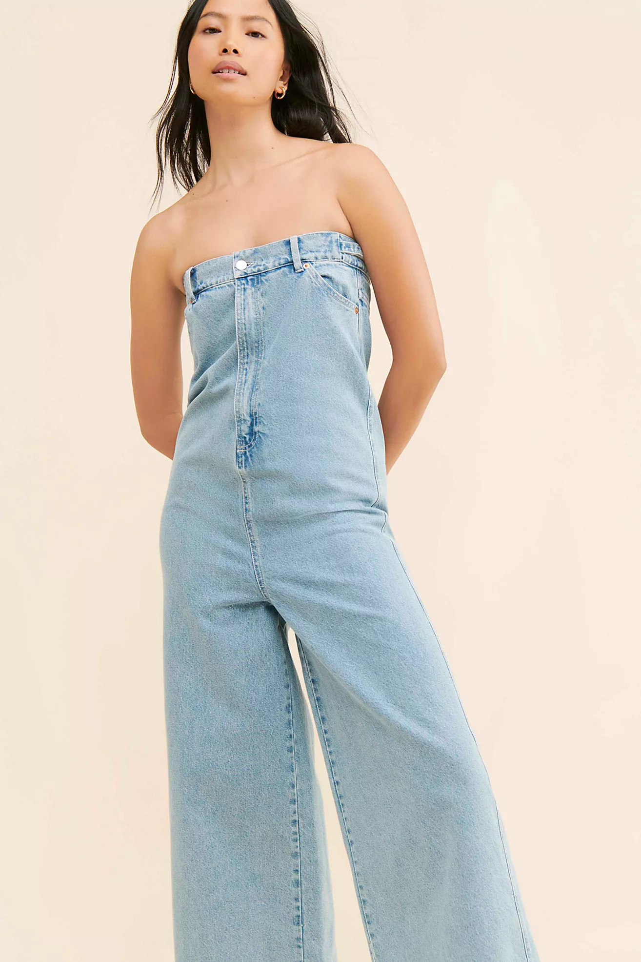 ALOHAS Lola Blue Denim Jumpsuit | Free People (Global - UK&FR Excluded)