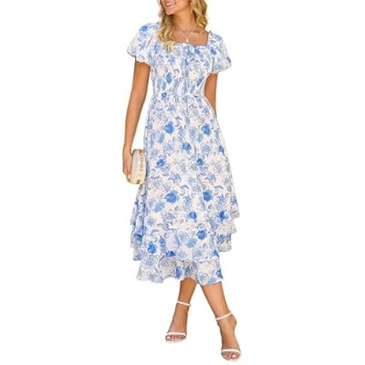 GRACE KARIN Womens Summer Floral Maxi Dress 2026 Flowy Wedding Guest Dress A Line Bo… | Amazon (US)