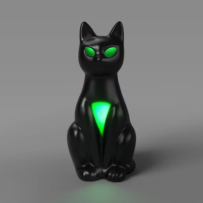 13" Lit Plastic Cat Figurine - Hyde and EEK! Boutique™ Glossy Black | Target