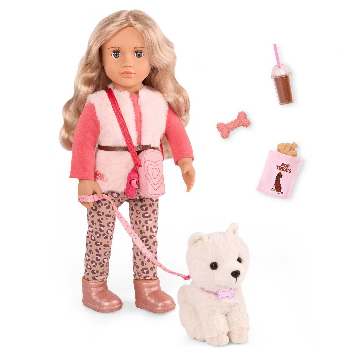 Our Generation Kinsley & Kenzi 18" Doll & Pet Puppy Set: Blonde Wavy Hair, Gray Eyes, Plastic & P... | Target