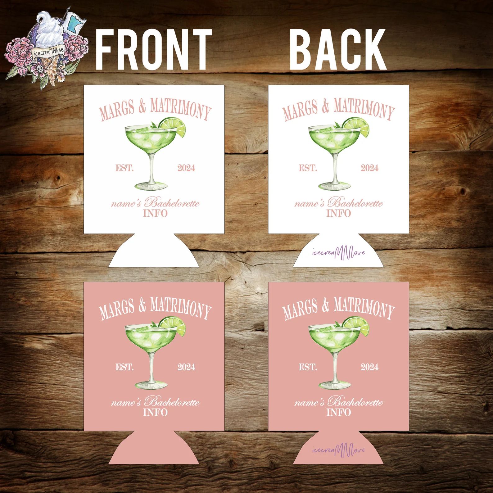 Margs and Matrimony Bachelorette Party Can Coolers Personalized Bridal Drink Sleeves for a Fiesta... | Etsy (US)