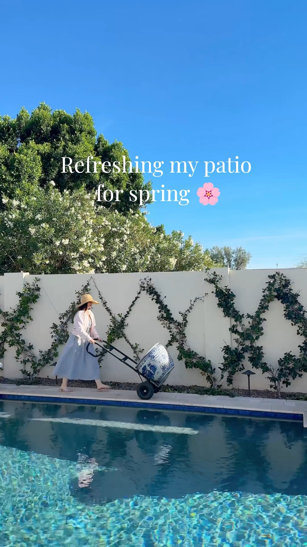 #Ad I have a thing for blue & white… and @Wayfair made it way too easy to bring that obsession outdoors. From the prettiest planters to the chicest storage cabinets (finally hiding all the pool + garden chaos), this space feels like a little European escape right in our backyard.

To shop, click the link in my bio!
@wayfair #wishyouwerehere #outdoor #Wayfair #WayfairPartner 

#LTKHome