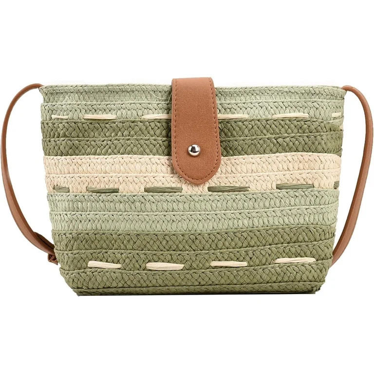 Straw Crossbody Bags for Women, Summer Straw Purse and Handbags Hand Woven Shoulder Clutch Bag fo... | Walmart (US)